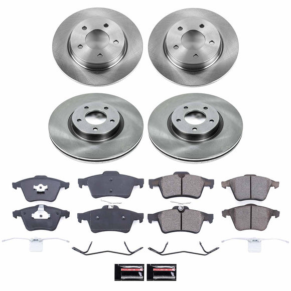 PowerStop OE Stock Replacement Low-Dust Ceramic Brake Pad and Rotor Kit