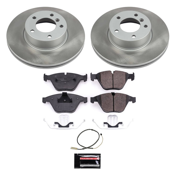 PowerStop Semi-Coated Rotor and Low-Dust Ceramic Brake Pad Kit
