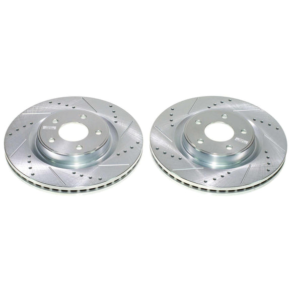 PowerStop Evolution Drilled Slotted Rotors Pair Front For INFINITI JX35