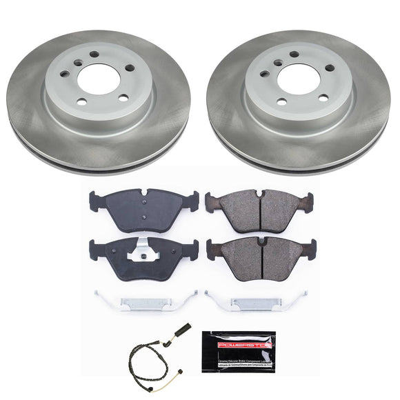 PowerStop Semi-Coated Rotor and Low-Dust Ceramic Brake Pad Kit