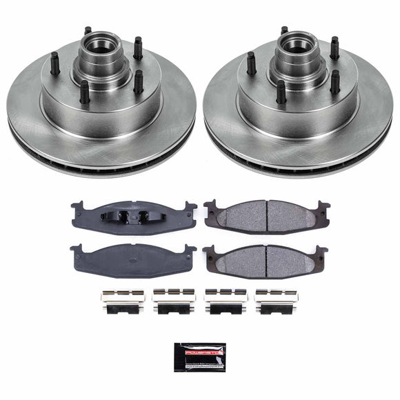 PowerStop OE Stock Replacement Low-Dust Ceramic Brake Pad and Rotor Kit