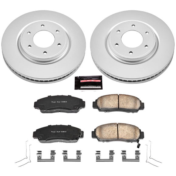 PowerStop Genuine Geomet Coated Rotor and Low-Dust Ceramic Brake Pad Kit