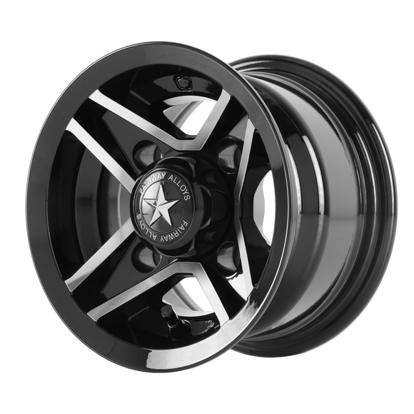 8X7 Fairway Alloys Divot Gloss Black Machined Wheel/Rim 4x101.6 ET0