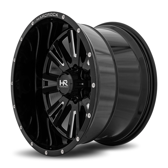 20x12 Hardrock Spine XPosed Gloss Black Milled 5x150 ET-44 wheel/rim