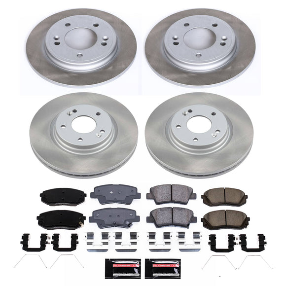 PowerStop Semi-Coated Rotor and Low-Dust Ceramic Brake Pad Kit