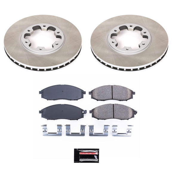 PowerStop Semi-Coated Rotor and Low-Dust Ceramic Brake Pad Kit