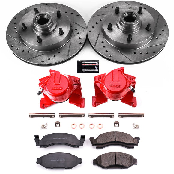 PowerStop Z23 Daily Driver Carbon-Fiber Ceramic Pads Drilled & Slotted Rotor & C