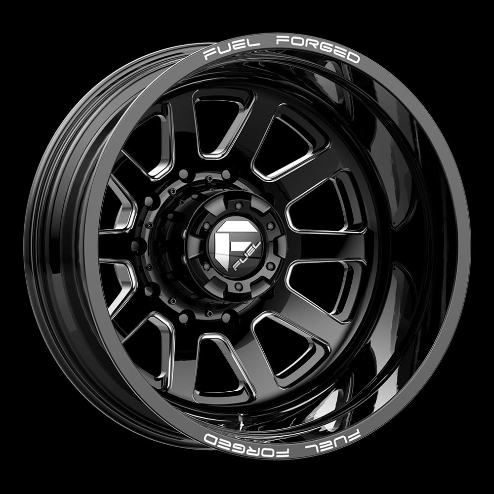 20X8.25 Fuel MONO DE09 FF09D Matte Black Milled 10X225 ET-202 wheel/rim