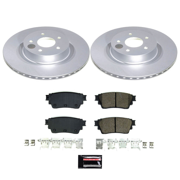 PowerStop Genuine Geomet Coated Rotor and Low-Dust Ceramic Brake Pad Kit