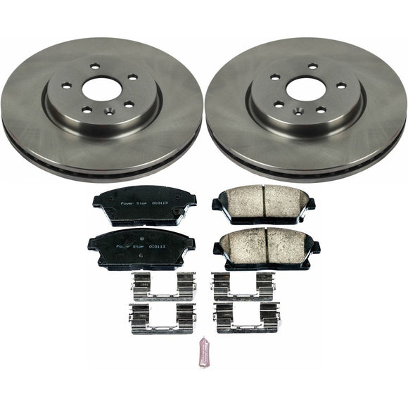 PowerStop OE Stock Replacement Low-Dust Ceramic Brake Pad and Rotor Kit