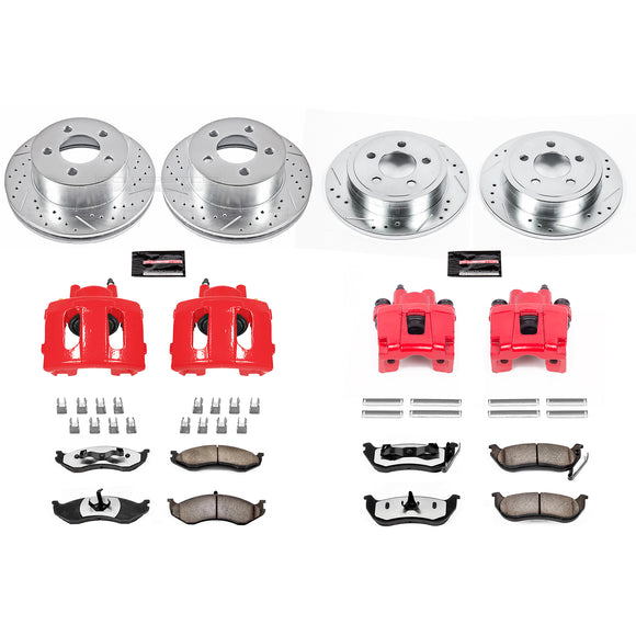 PowerStop Z36 Truck and SUV Ceramic Brake Pad, Drilled & Slotted Rotor, and Cali