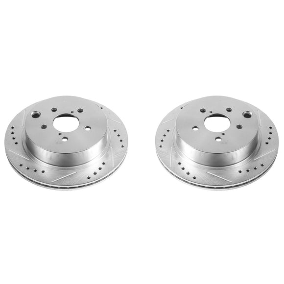 PowerStop Evolution Drilled Slotted Rotors Pair Rear For Subaru Forester