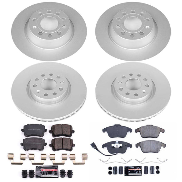 PowerStop Genuine Geomet Coated Rotor and Carbon-Fiber Ceramic Brake Pad Kit