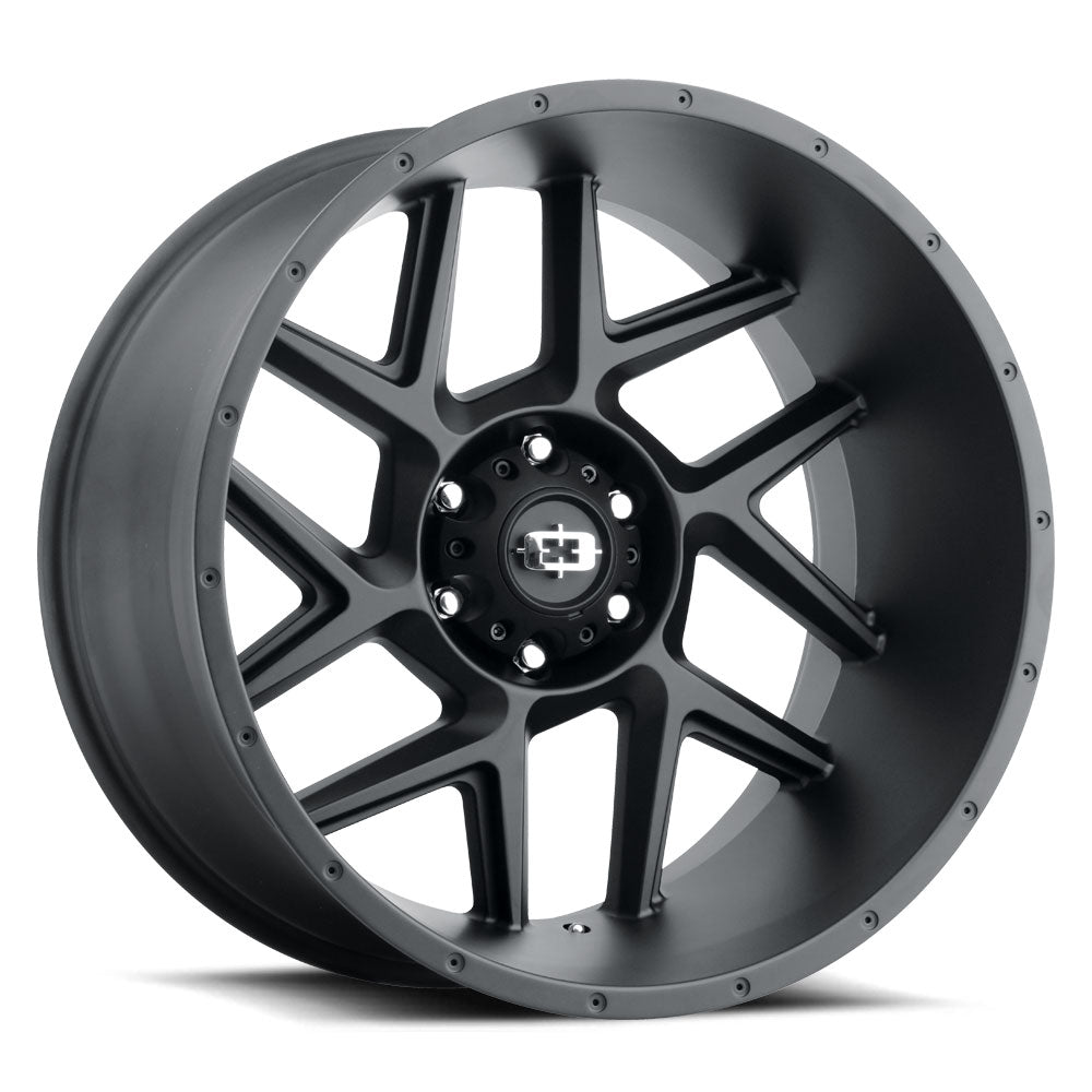 22x12 Vision 360 Sliver Satin Black 6x139.7 6x5.5 ET-57 Wheel Rim - 0