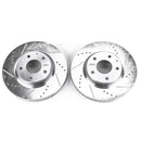 PowerStop Evolution Drilled Slotted Rotors Pair Front For Mazda 3