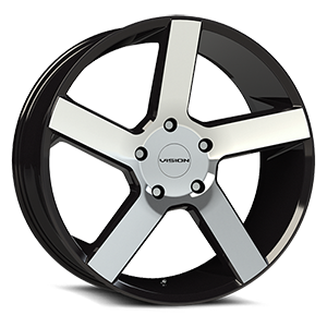 24x9.5 Vision 472 Switchback Gloss Black - Machined Wheel 6x135 ET30 CB87.1