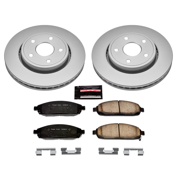 PowerStop Genuine Geomet Coated Rotor and Low-Dust Ceramic Brake Pad Kit