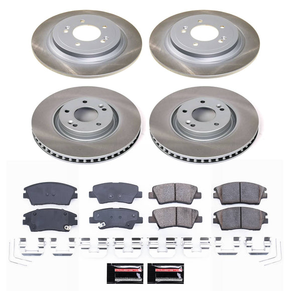 PowerStop Semi-Coated Rotor and Low-Dust Ceramic Brake Pad Kit