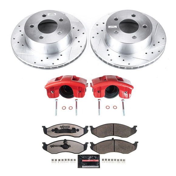 PowerStop Z36 Truck and SUV Ceramic Brake Pad, Drilled & Slotted Rotor, and Cali