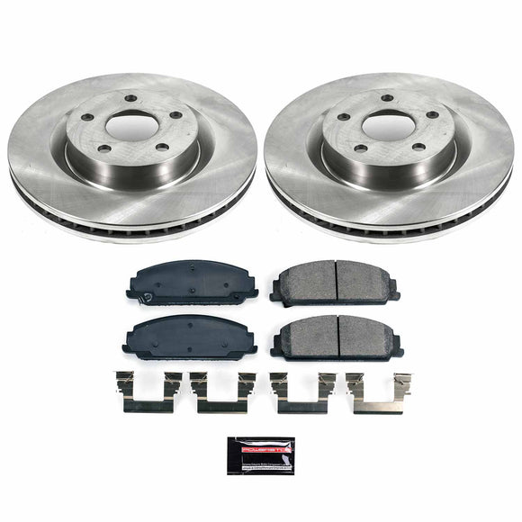 PowerStop OE Stock Replacement Low-Dust Ceramic Brake Pad and Rotor Kit