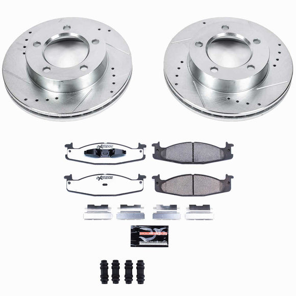 PowerStop Z36 Carbon-Fiber Ceramic Brake Pad with Drilled and Slotted Rotor Kit