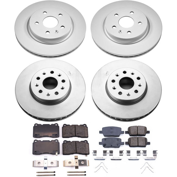 PowerStop Genuine Geomet Coated Rotor and Low-Dust Ceramic Brake Pad Kit