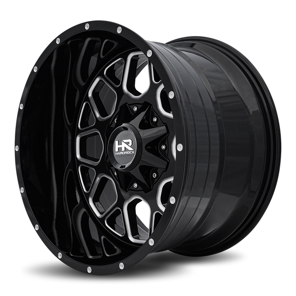 20x12 Hardrock Gunner Gloss Black Milled 6x135/139.7 ET-44 wheel/rim