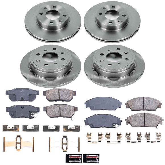 PowerStop OE Stock Replacement Low-Dust Ceramic Brake Pad and Rotor Kit