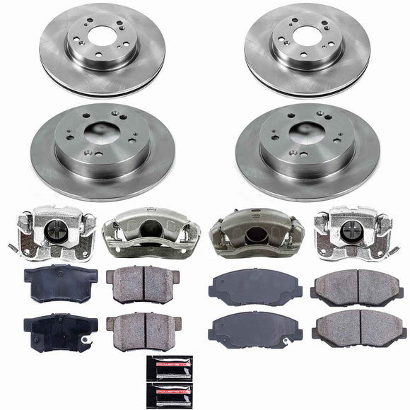 PowerStop OE Stock Replacement Low-Dust Ceramic Brake Pad, Rotor and Caliper Kit