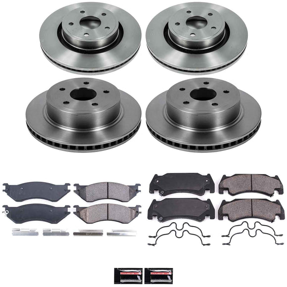 PowerStop OE Stock Replacement Low-Dust Ceramic Brake Pad and Rotor Kit