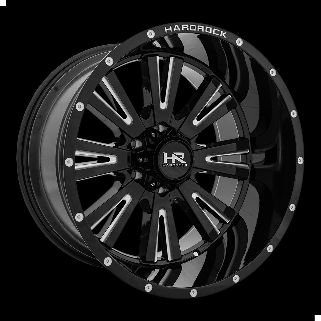 20x12 Hardrock Spine XPosed Gloss Black Milled 5x127 ET-44 wheel/rim - 0