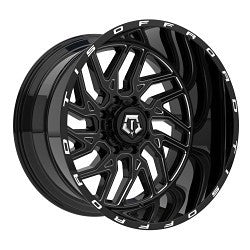 20x9 TIS 544BM Gloss Black Milled 5x127 5x139.7 5x5 5x5.5 ET0 Wheel Rim