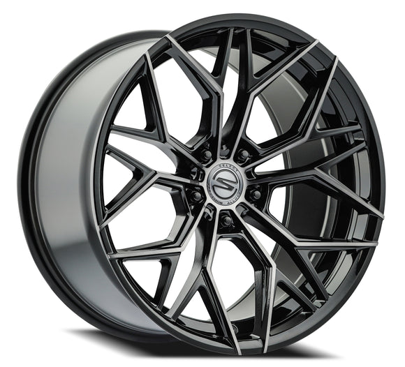 20x9 Select Precision Alloys SYNDICATE Glossy Black Machined DDT Face And Lip 5x