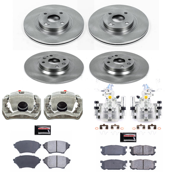 PowerStop OE Stock Replacement Low-Dust Ceramic Brake Pad, Rotor and Caliper Kit