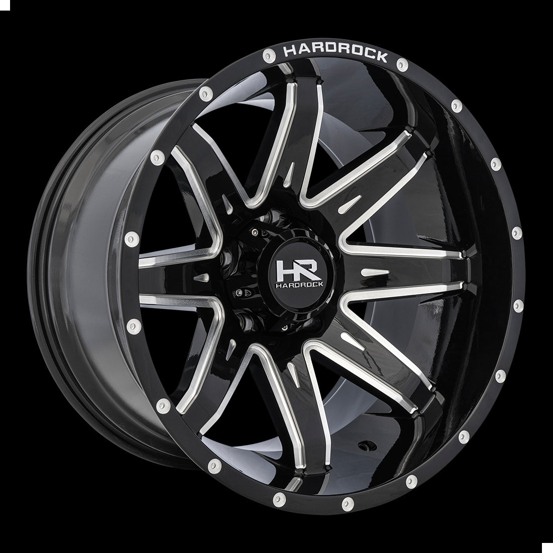 20x12 Hardrock Painkiller XPosed Gloss Black Milled 8x165.1 ET-44 wheel/rim - 0