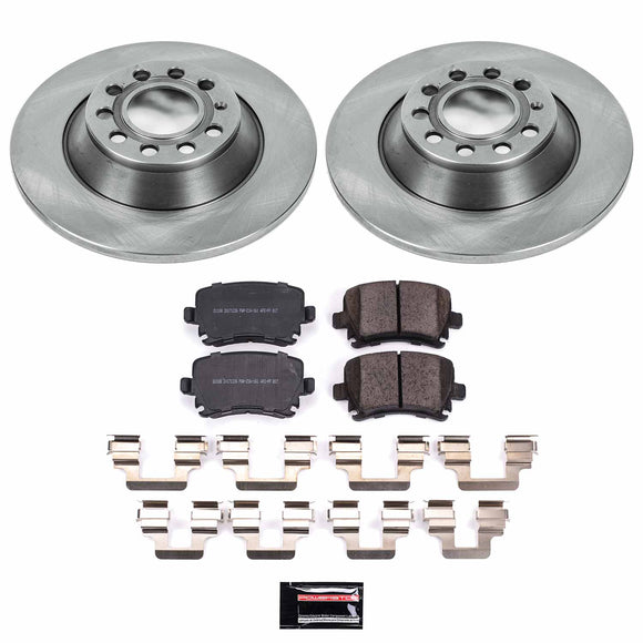 PowerStop OE Stock Replacement Low-Dust Ceramic Brake Pad and Rotor Kit