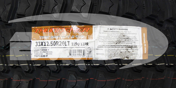 Thunderer R408 Trac Grip Tire 33X12.50R20LT 119Q BSW F 33125020 20