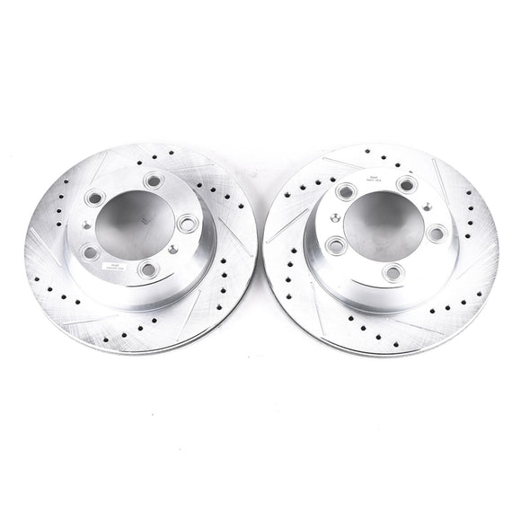 PowerStop Evolution Drilled Slotted Rotors Pair Rear For Porsche Boxster