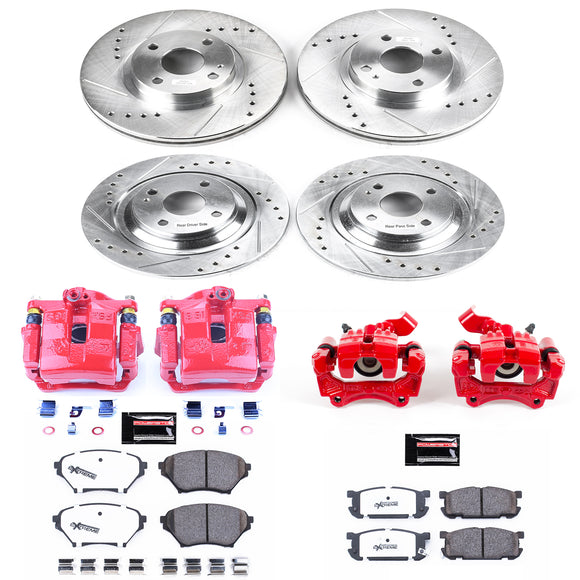 PowerStop Z26 Street Performance Ceramic Brake Pad, Drilled Slotted Rotor, and C