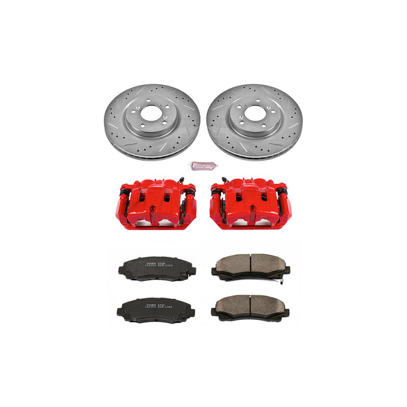 PowerStop Z23 Daily Driver Carbon-Fiber Ceramic Pads Drilled & Slotted Rotor & C