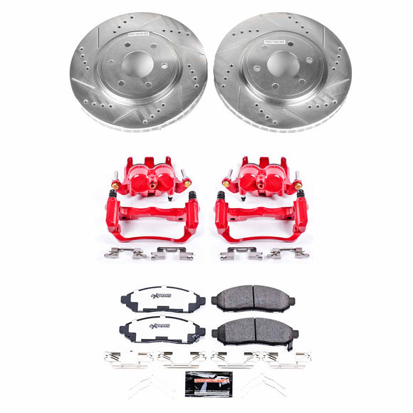 PowerStop Z36 Truck and SUV Ceramic Brake Pad, Drilled & Slotted Rotor, and Cali