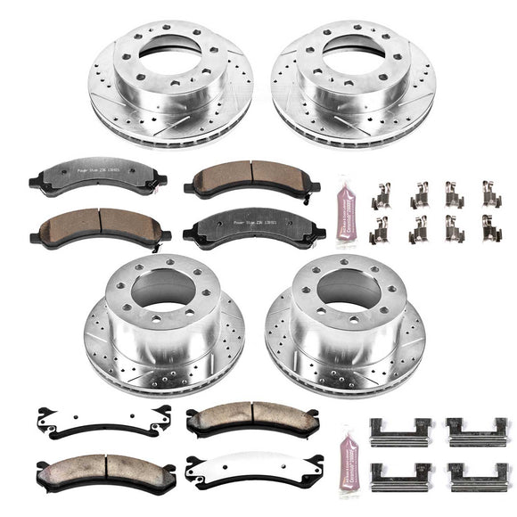 PowerStop Z36 Carbon-Fiber Ceramic Brake Pad with Drilled and Slotted Rotor Kit