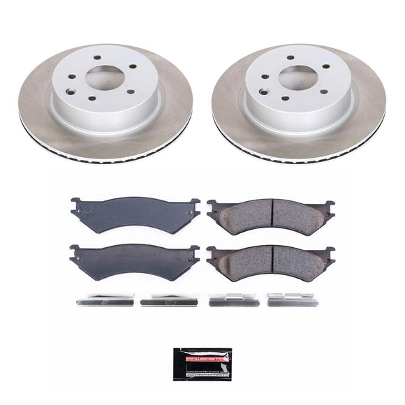 PowerStop Semi-Coated Rotor and Low-Dust Ceramic Brake Pad Kit