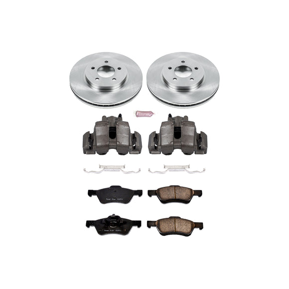 PowerStop OE Stock Replacement Low-Dust Ceramic Brake Pad, Rotor and Caliper Kit