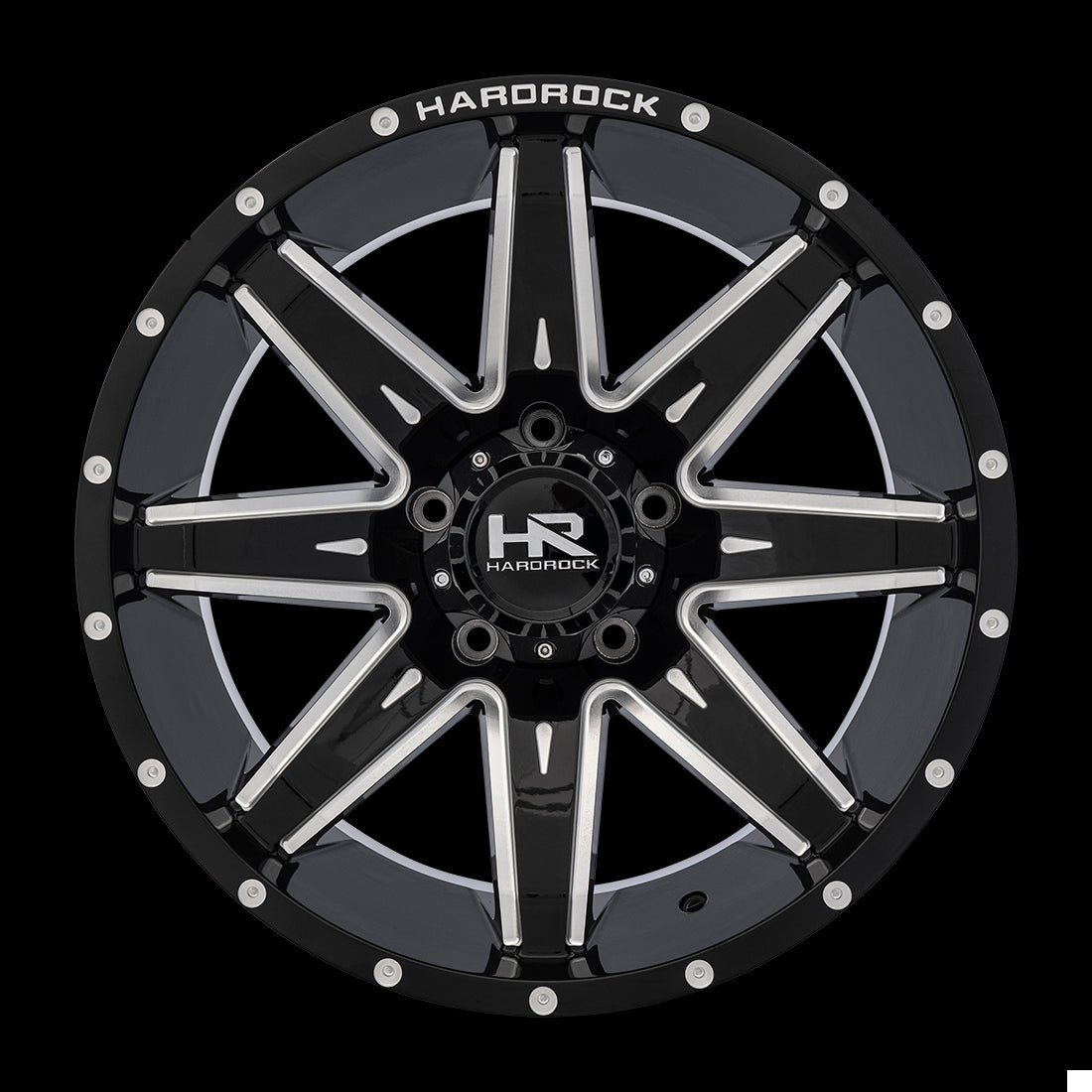 20x10 Hardrock Painkiller XPosed Gloss Black Milled 5x127 ET-19 wheel/rim