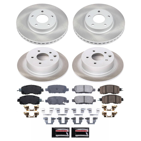 PowerStop Semi-Coated Rotor and Low-Dust Ceramic Brake Pad Kit