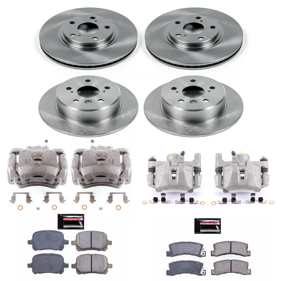 PowerStop OE Stock Replacement Low-Dust Ceramic Brake Pad, Rotor and Caliper Kit