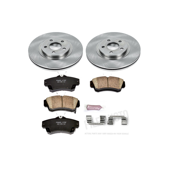 PowerStop OE Stock Replacement Low-Dust Ceramic Brake Pad and Rotor Kit
