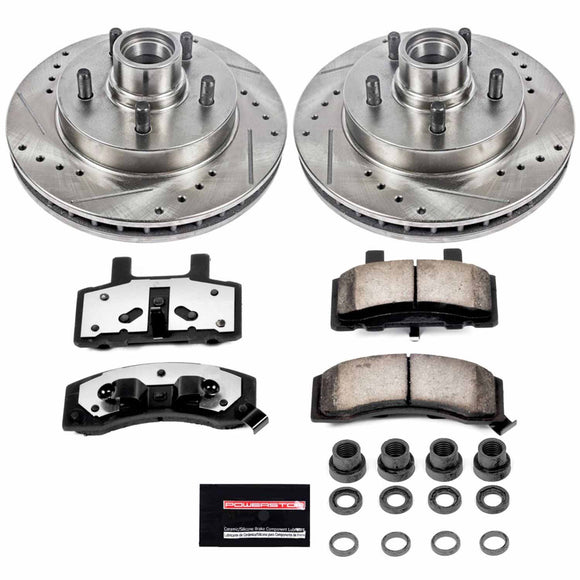 PowerStop Z36 Carbon-Fiber Ceramic Brake Pad with Drilled and Slotted Rotor Kit