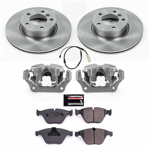 PowerStop OE Stock Replacement Low-Dust Ceramic Brake Pad, Rotor and Caliper Kit